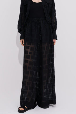 Violaine Pants Transparent Checkered Texture