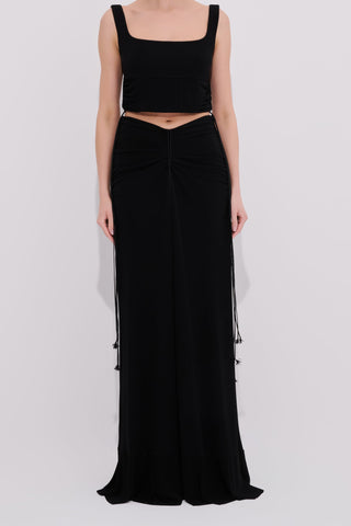 Joli Long Skirt with Ruched Flowing Design