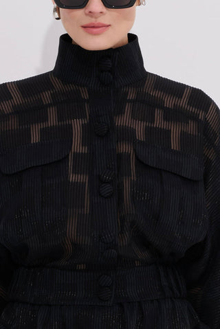 Violaine Blouse Transparent Checkered Texture
