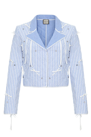 Lumina Stone Embellished Jacket 100% Cotton