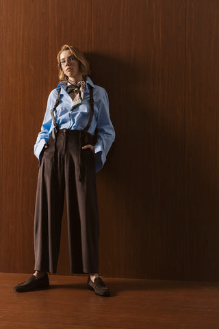 Roma Velvet Tapered Trousers – Brown