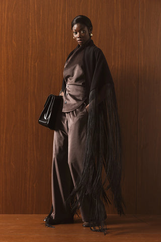 Roma Velvet Halter Vest – Brown