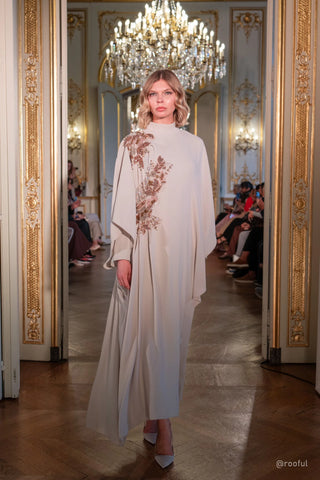 Aurelia Embroidered Signature Dress – Cream