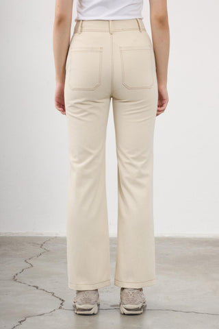 Ada Straight-Leg Trousers – Beige