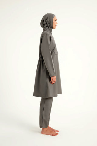 Andalus Gray Full Coverage Burkini Set for Women A2503-4