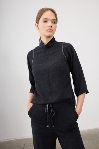 Andora Soft Knit Two-Piece Set – Gray
