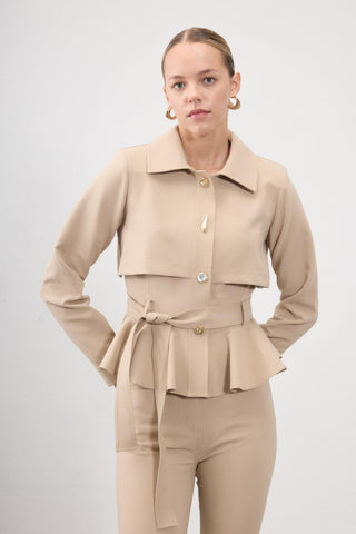 Anni Flared Trousers – Beige