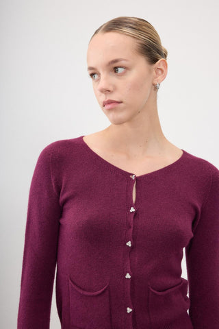 Antoryum Knit Cardigan – Cherry