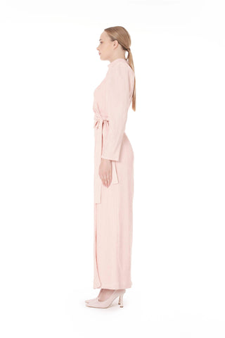 Structured Wrap Maxi Dress – Powder Pink
