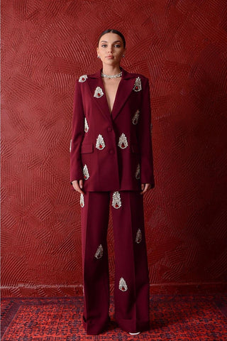 Aurora Embellished Set– Bordeaux