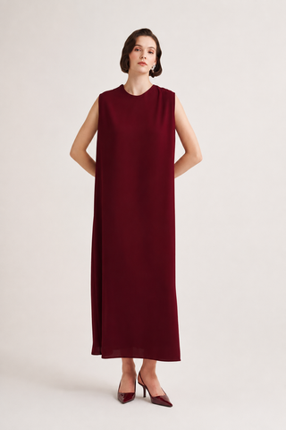 Lina Sleeveless Maxi Dress – Burgundy