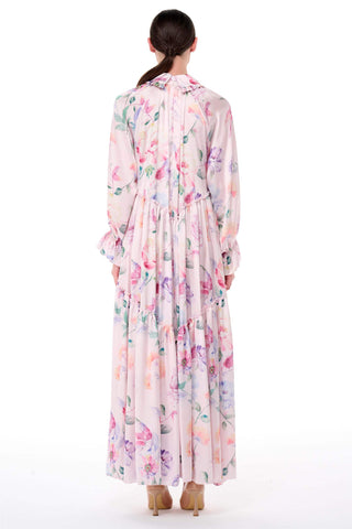 Floral Ruffle Collar Oversized Dress – Powder Pink