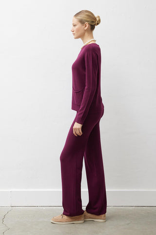 Begonya Imported Knit Trousers – Cherry