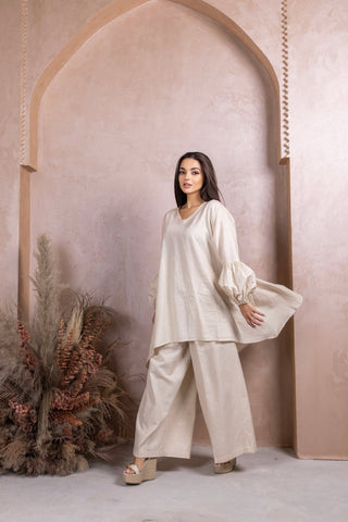 Beige Linen Co-ord Set