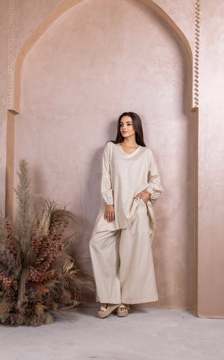 Beige Linen Co-ord Set