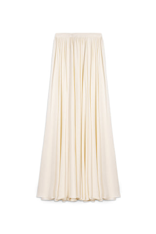 Gathered Full Circle Maxi Skirt – Ivory