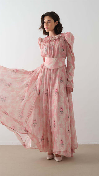 Corset Detail Maxi Dress – Salmon