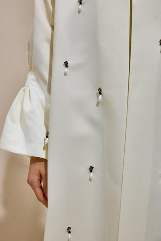 Bella Satin Abaya – Cream