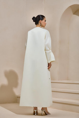 Bella Satin Abaya – Cream