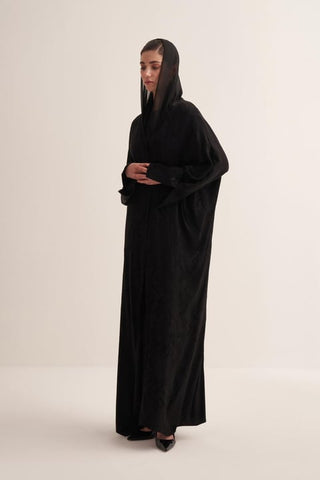 Bella Viscose Abaya Set - Black