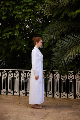 Beryllus Embellished Maxi Dress – White