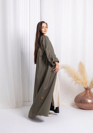 Black Green Abaya