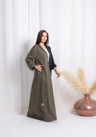 Black Green Abaya