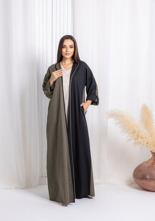 Black Green Abaya