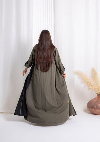 Black Green Abaya