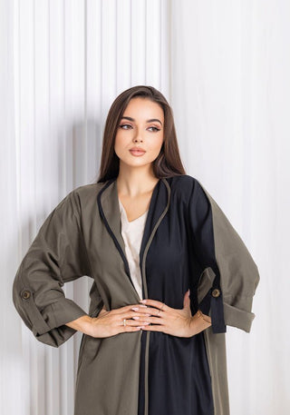 Black Green Abaya