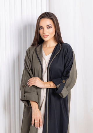 Black Green Abaya
