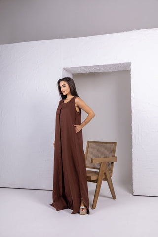 Brown Linen Dress