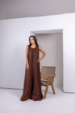 Brown Linen Dress