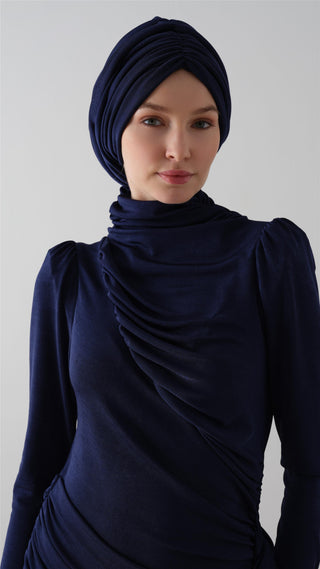Buzzy Drape Bonnet – Navy