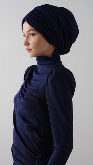 Buzzy Drape Bonnet – Navy