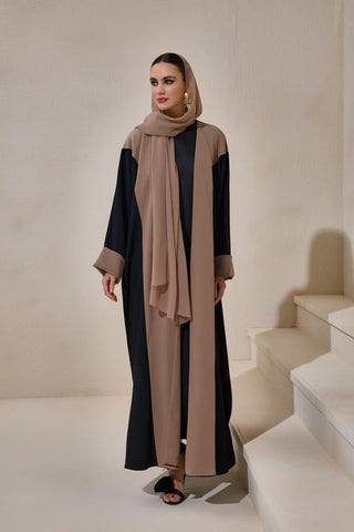 Casual Abaya - Black Brown