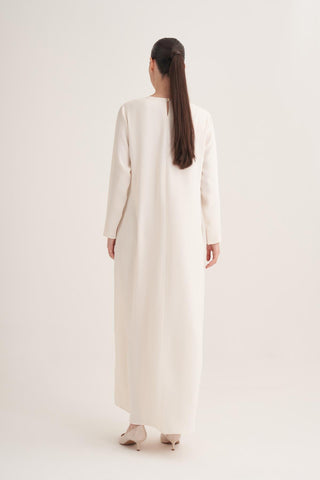 Crepe Minimalist Maxi Dress – Cream