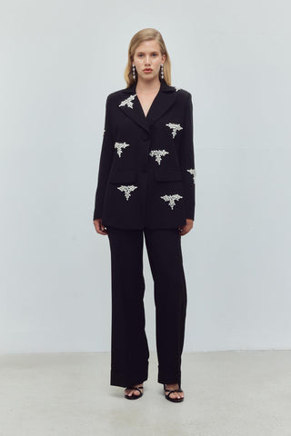 Crystal Crown Embellished Set – Black