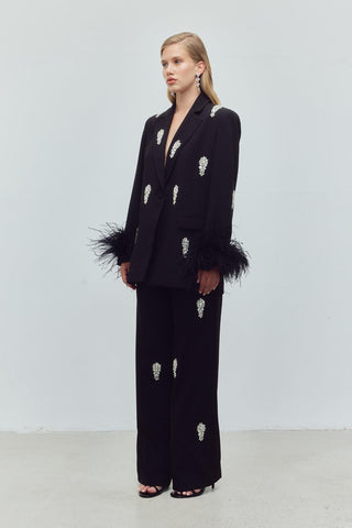 Ctystal Veil  Embellished Set – Black