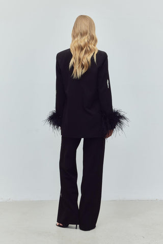 Ctystal Veil  Embellished Set – Black