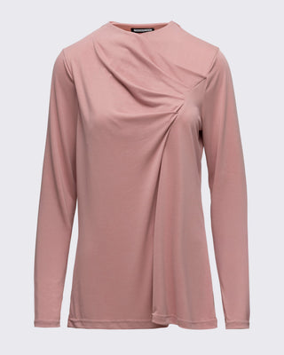 Drape Detaylı Modal Tunik - Pudra