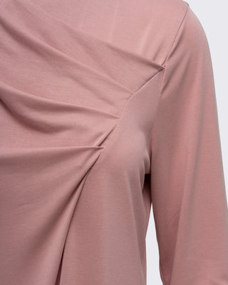 Drape Detaylı Modal Tunik - Pudra