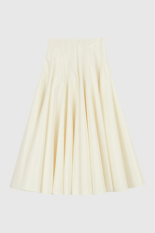 Circle-Cut Taffeta Skirt – Cream