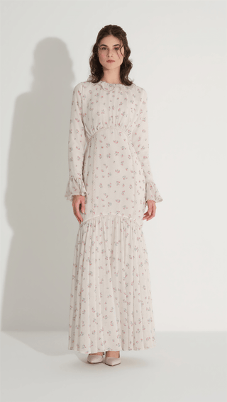 Lace Detail Mermaid Dress – Ecru