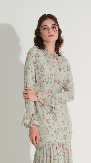 Lace Detail Mermaid Dress – Mint