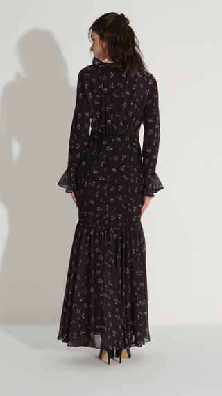 Lace Detail Mermaid Dress – Black