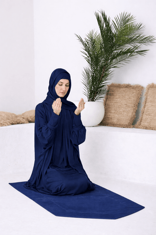 Deep Midnight Blue Prayer Abaya