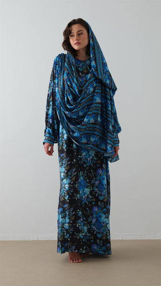 Patterned Kaftan Dress in Violet