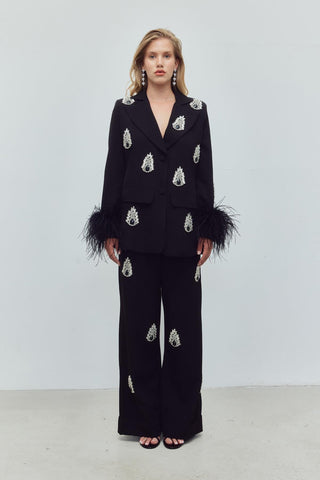 Diamond Queen Plume Set – Black