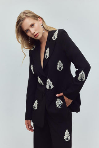 Diamond Queen Embellished Set – Black